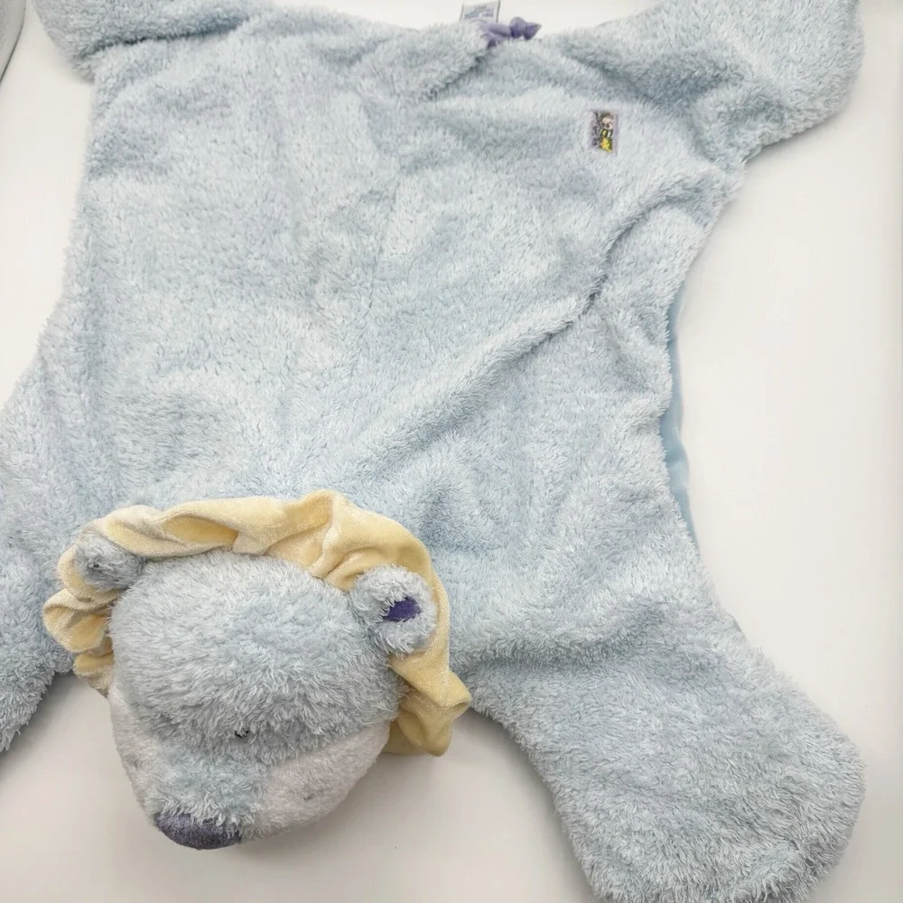 Cuddles Lion Rug Baby Gund 58127 Jungle Blue Plush Security Blanket Lying Down